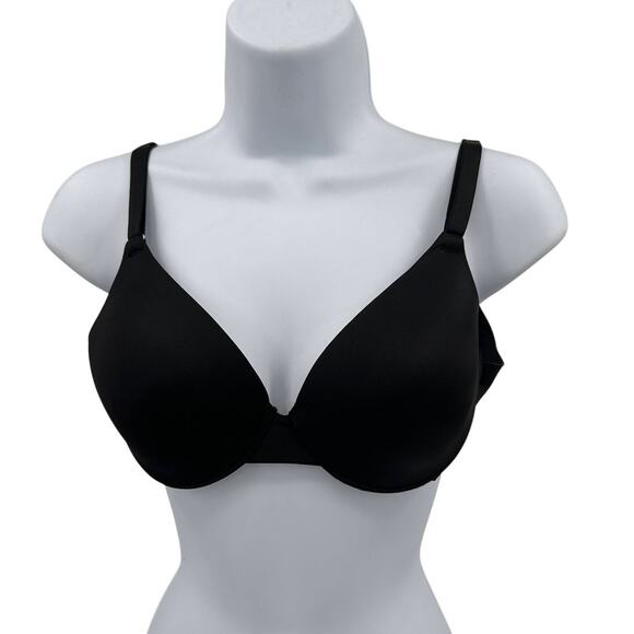 Soma Vanishing Back Full Coverage Bra 32C Black Wired Seamless Adjustable Straps - Picture 1 of 9